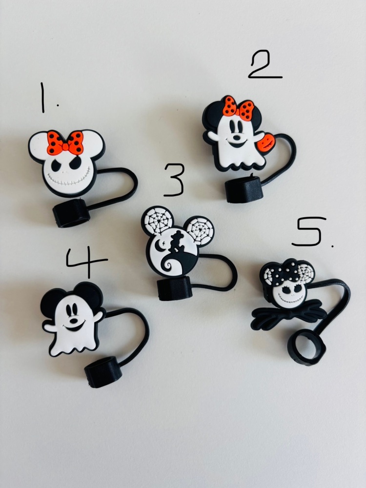 Halloween Mickey & Minnie Straw Toppers