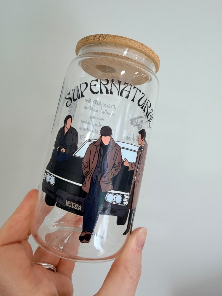 Supernatural 16oz Clear Glass Can