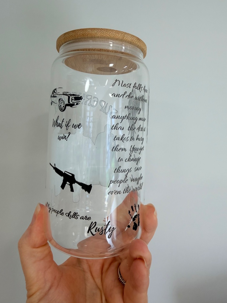 Supernatural 16oz Clear Glass Can