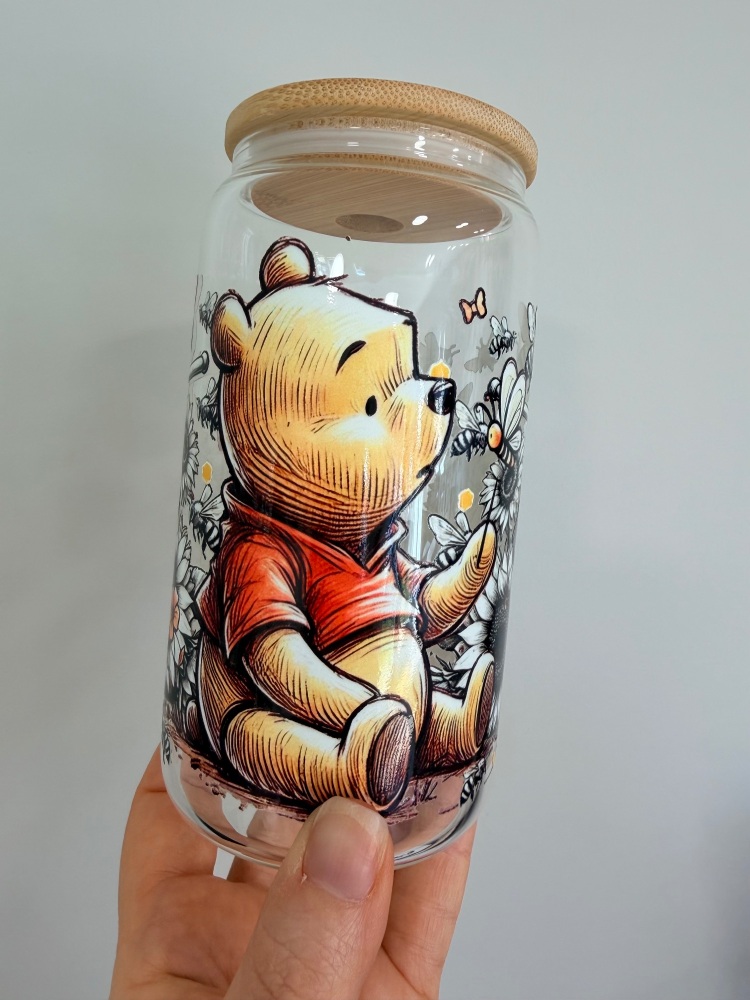 Winnie The Pooh 16oz Glass Can