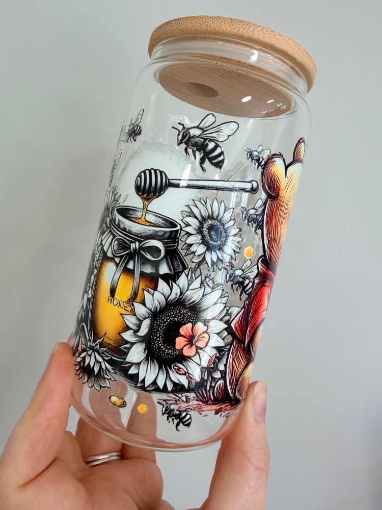 Winnie The Pooh 16oz Glass Can