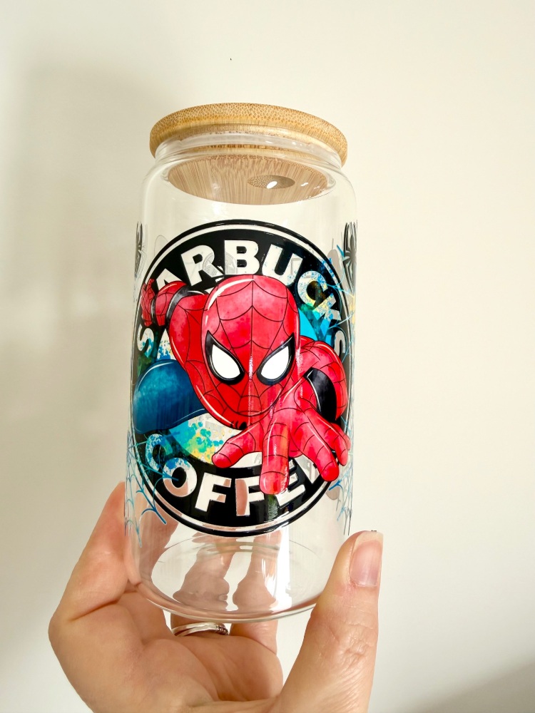 Spider-Man 16oz Glass Can