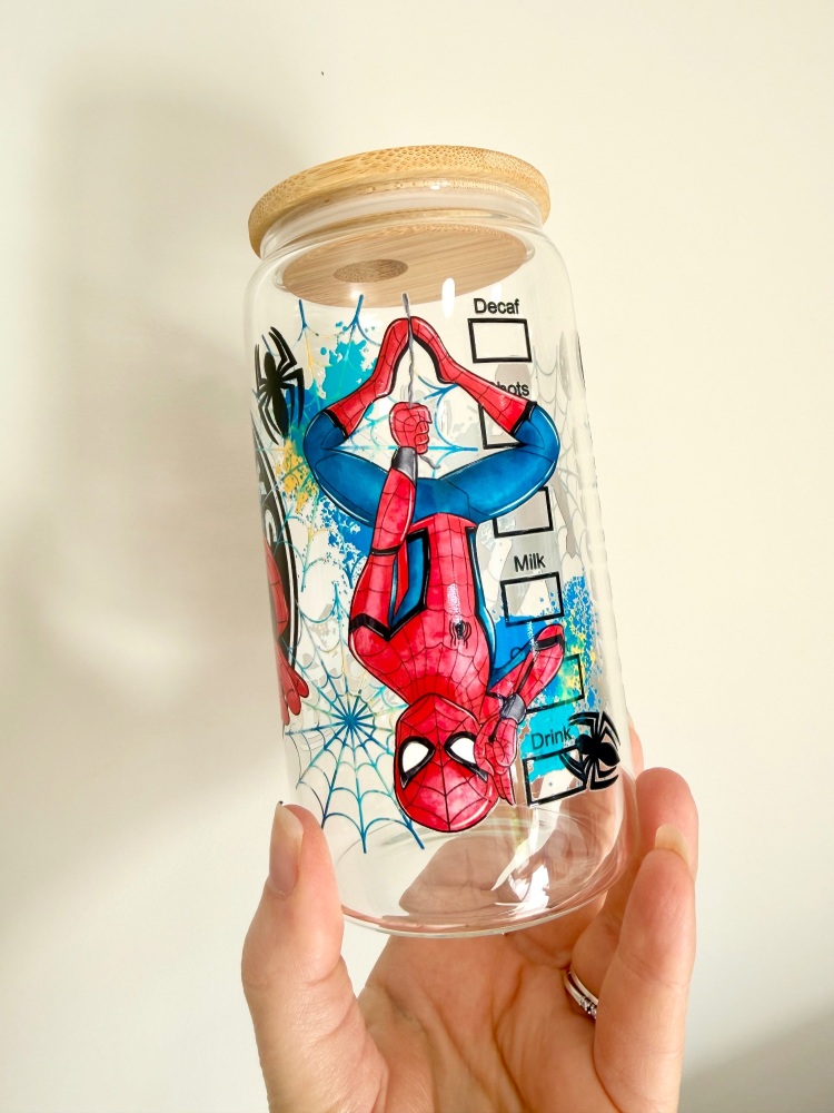 Spider-Man 16oz Glass Can