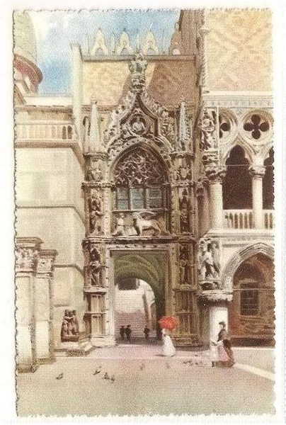 Porta della Carta, Venice, Venezia, Italy -  1930s Postcard