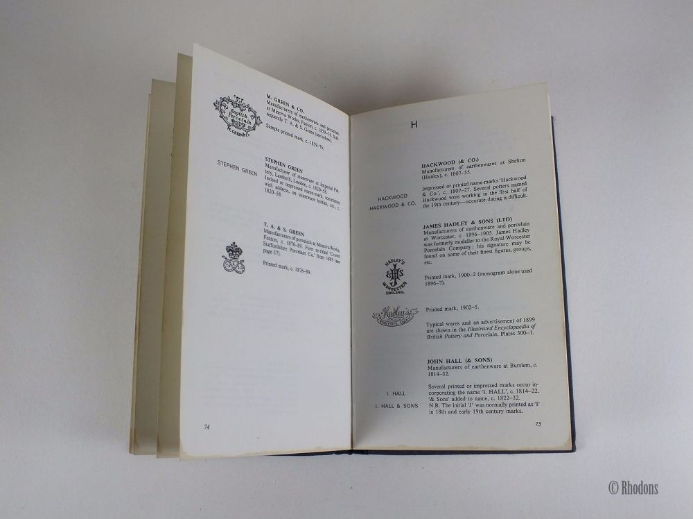 The Handbook Of British Pottery & Porcelain Marks, G A Godden (1972 Reprint With Revisions)