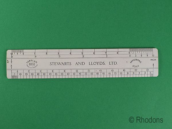 Vintage Verulam Celluloid Advertising Rule For Stewarts And Lloyds Ltd