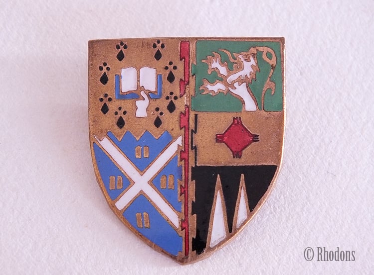 Vintage Scottish University Arms Enamel Shield Badge