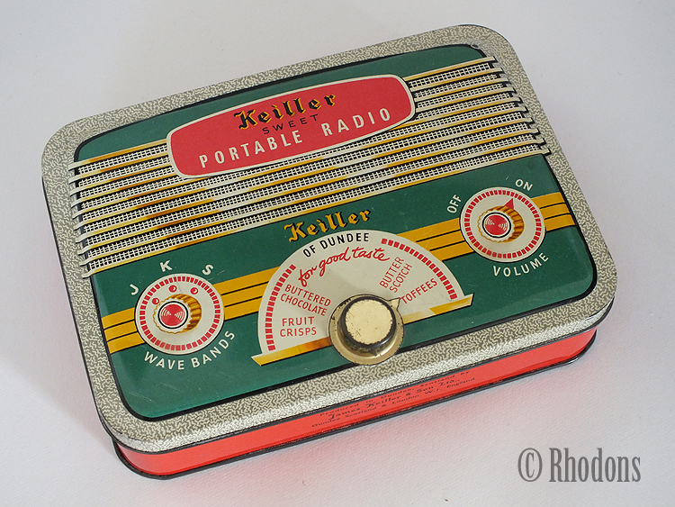 Keiller Portable Radio Locking Sweets Tin- Circa 1950s / 1960s Vintage