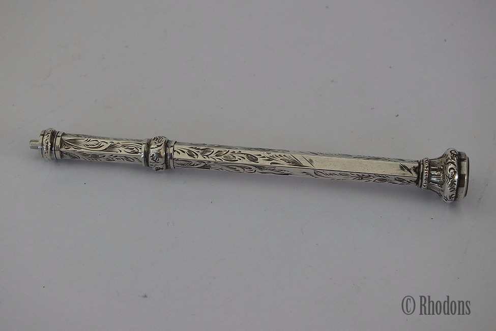Silver Telescopic Pencil By Francis Webb Birmingham 1911 -  For Spares / Repair