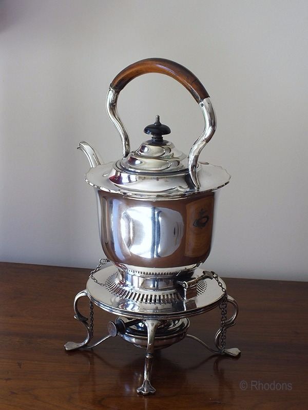Victorian / Edwardian Silver Plated Spirit Kettle & Burner