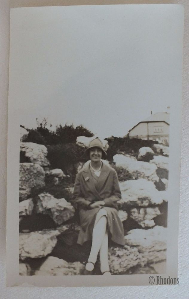  Vintage Photo. Seated Lady With Cloche Hat.