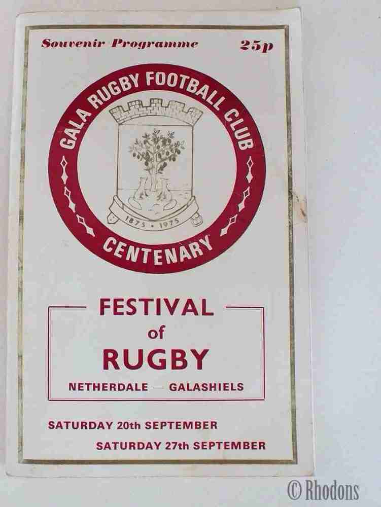 Gala Rugby Football Club Centenary Souvenir Programme- Gala Juniors v South Juniors 23 September 1975