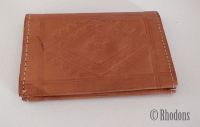 Vintage Tan Leather Money Wallet / Purse For Coins and Notes