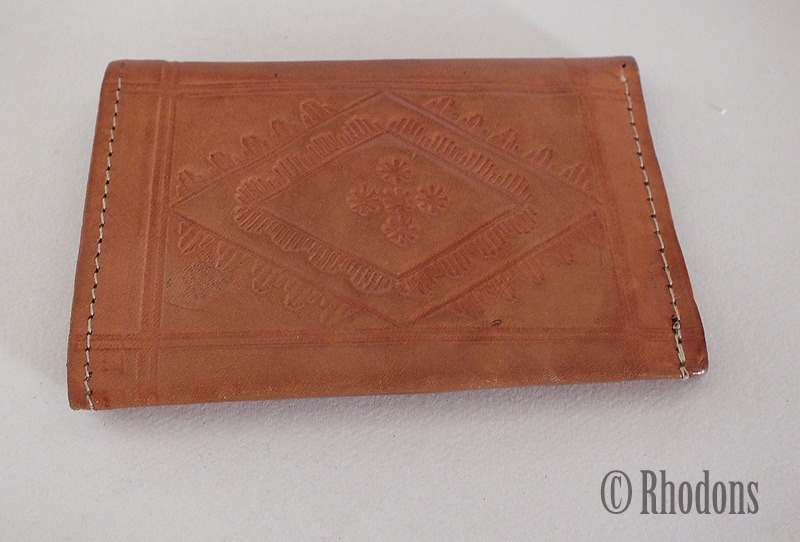 Vintage Tan Leather Money Wallet / Purse For Coins and Notes