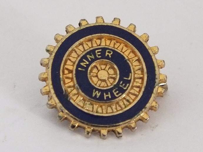 Rotary Club Inner Wheel Lapel Pin Badge, Gilt With Enamels