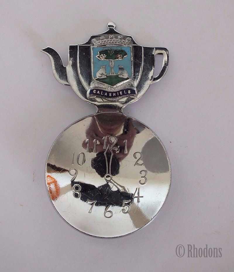 Scottish Souvenir Tea Caddy Spoon, Arms of Galashiels