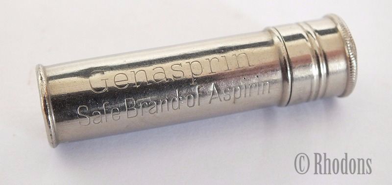 Vintage Advertising Pill Box / Pill Case, Genaspirin Safe Brand Of Aspirin