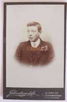 Victorian Cabinet Photo - Young Man With Buttonhole Flower - Johnstone & Co, Walthamstow