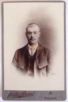 Victorian Cabinet Photo, Young Man With Moustache, Arthur Owen, Walthamstow
