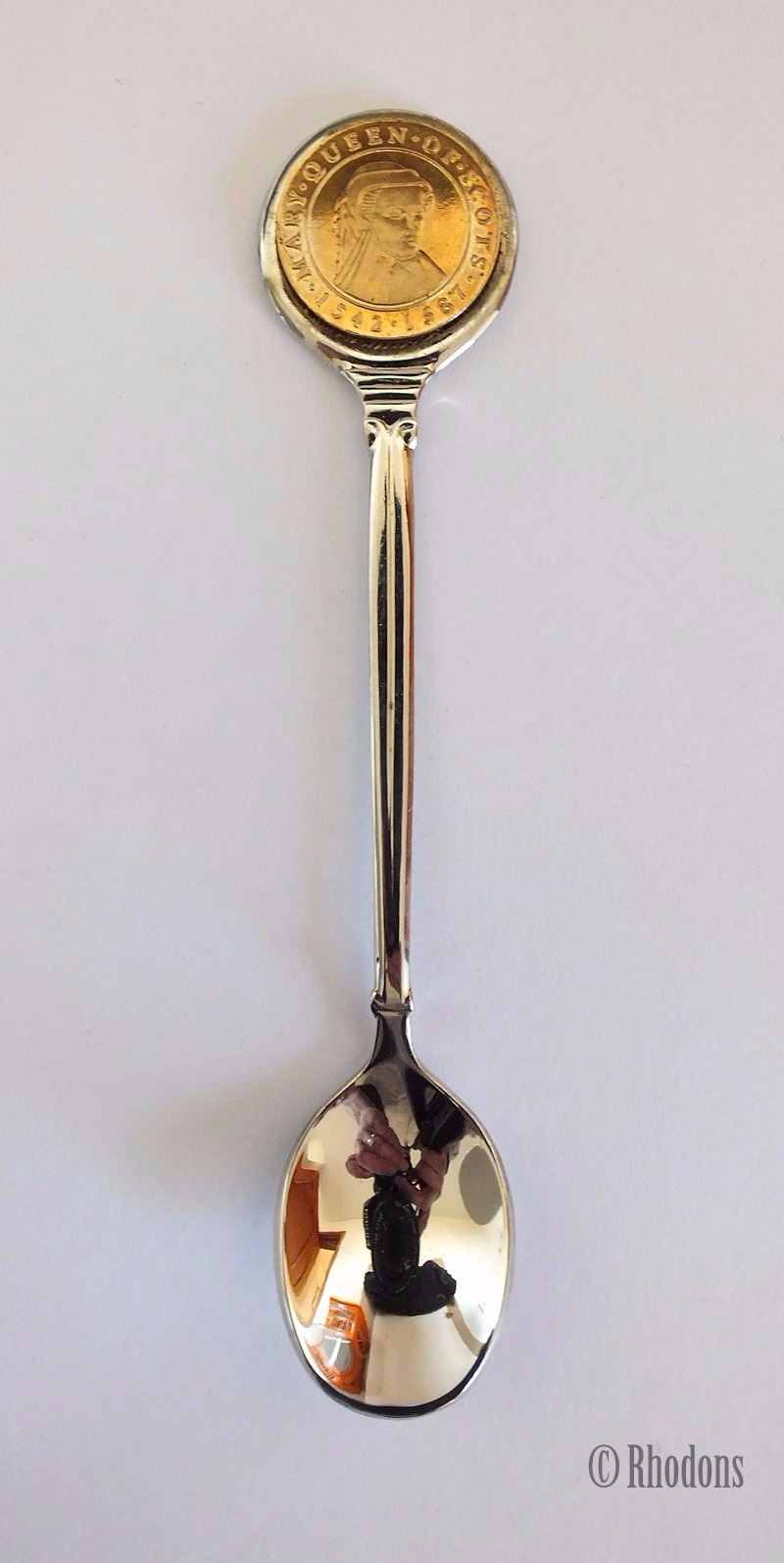 Souvenir Silver Plated Coffee Spoon, Mary Queen Of Scots 1542-1587