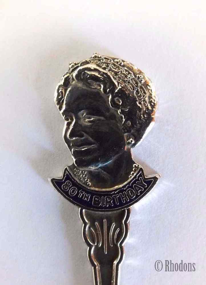 Queen Elizabeth The Queen Mother 80th Birthday, Souvenir Silver Plated Tea Spoon