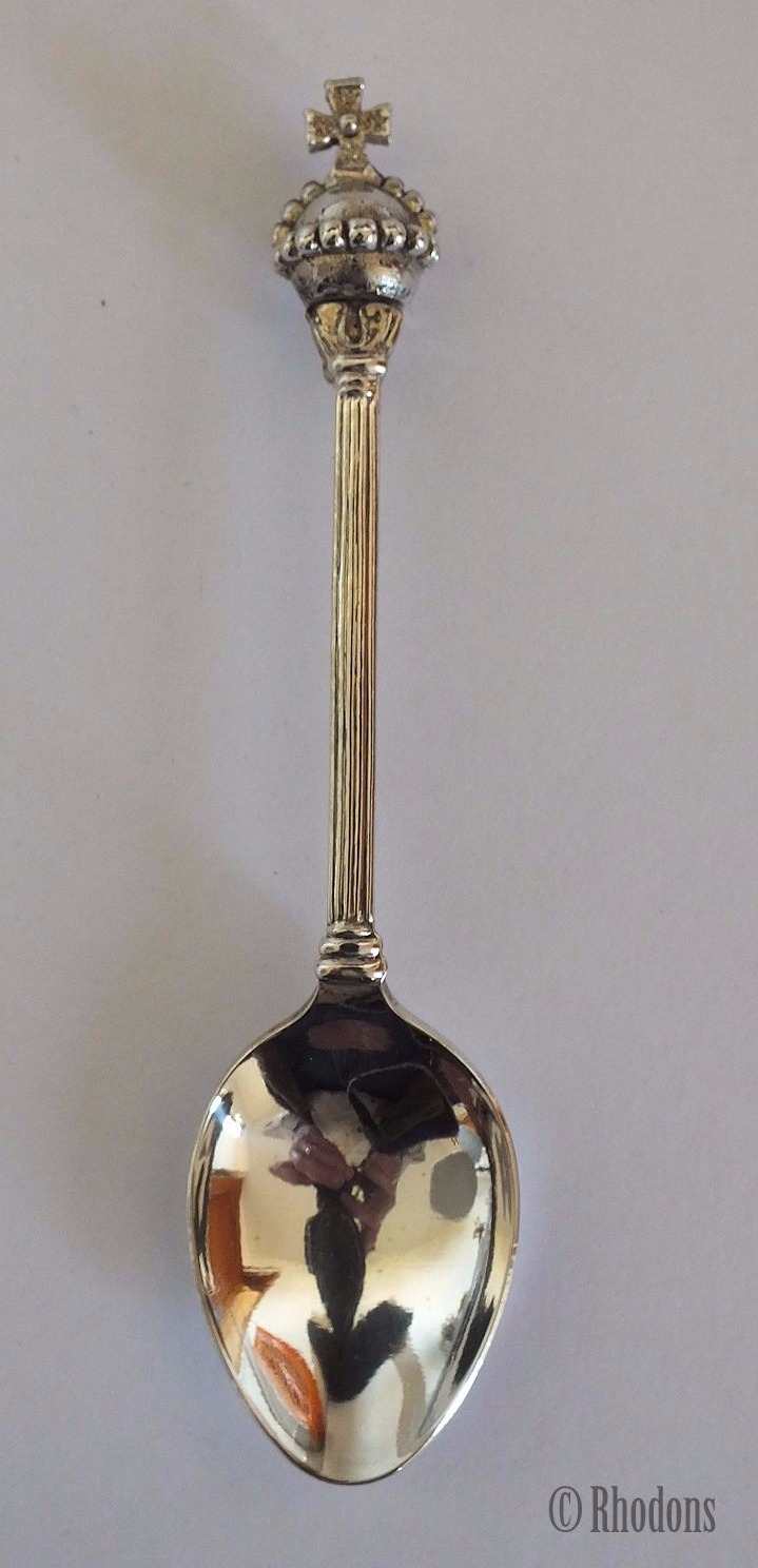 Souvenir Teaspoon, Orb & Sceptre Spoon, Silver Plate 