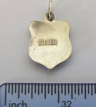 Silver & Enamel Travel Shield Bracelet Charm, Rothesay, Scotland, 