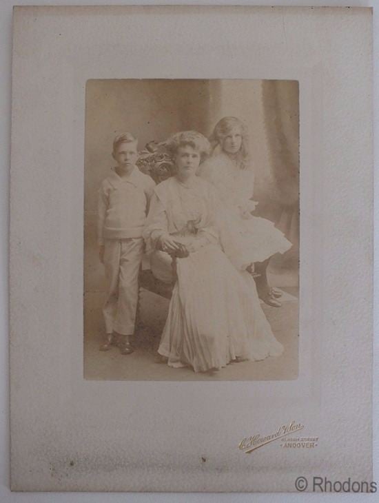 Edwardian Portrait Photo Of Lady With Two Children. Photographer: Howard & Son, Andover