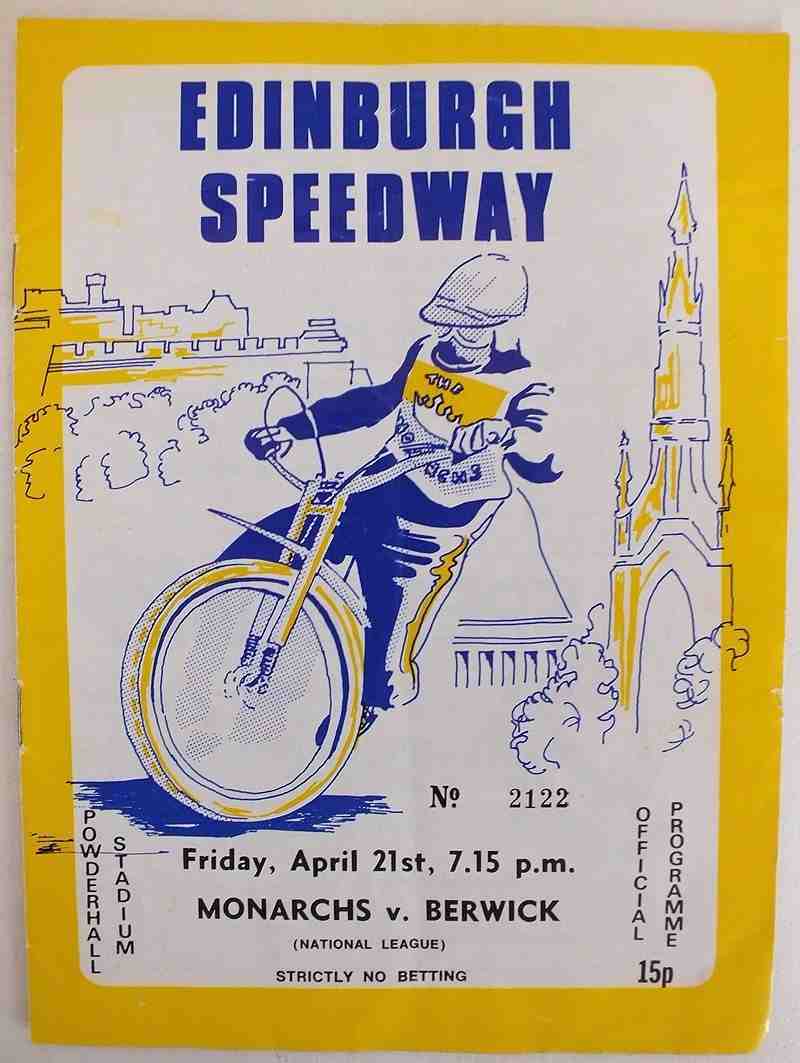 Edinburgh Speedway Programme, Monarchs v Berwick, April 21 1978 (#2122) 