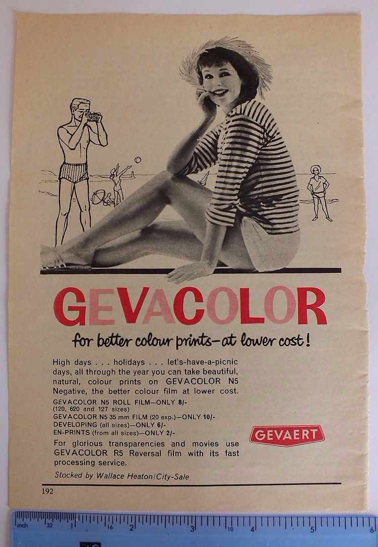 Gevaert, Gevacolor Photographic Film, 1960/70s Advertising