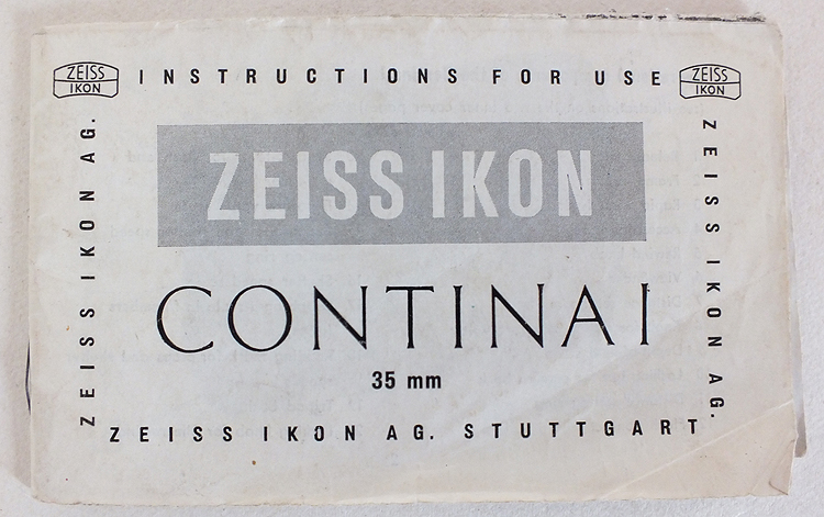 Zeiss Ikon Contina I 35mm Camera User Manual, Original