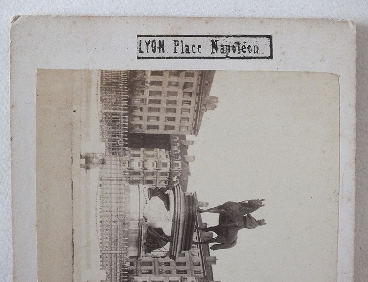 Victorian Stereoview Photo, Lyon France, Place Napoleon, Circa 1880s