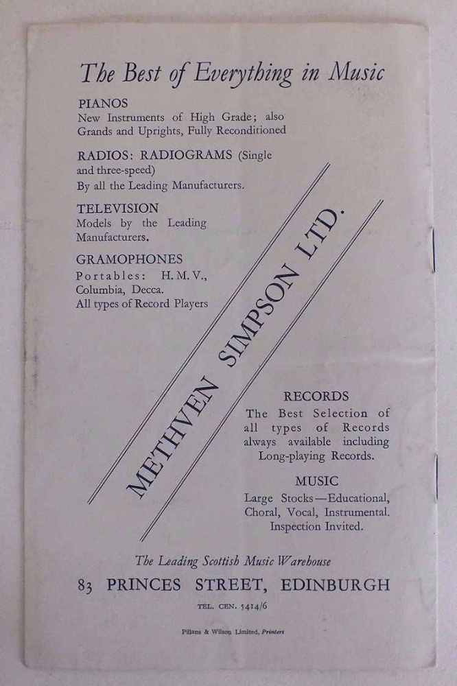 Edinburgh Royal Choral Union, Handels 'The Messiah'  Usher Hall 1st January 1954