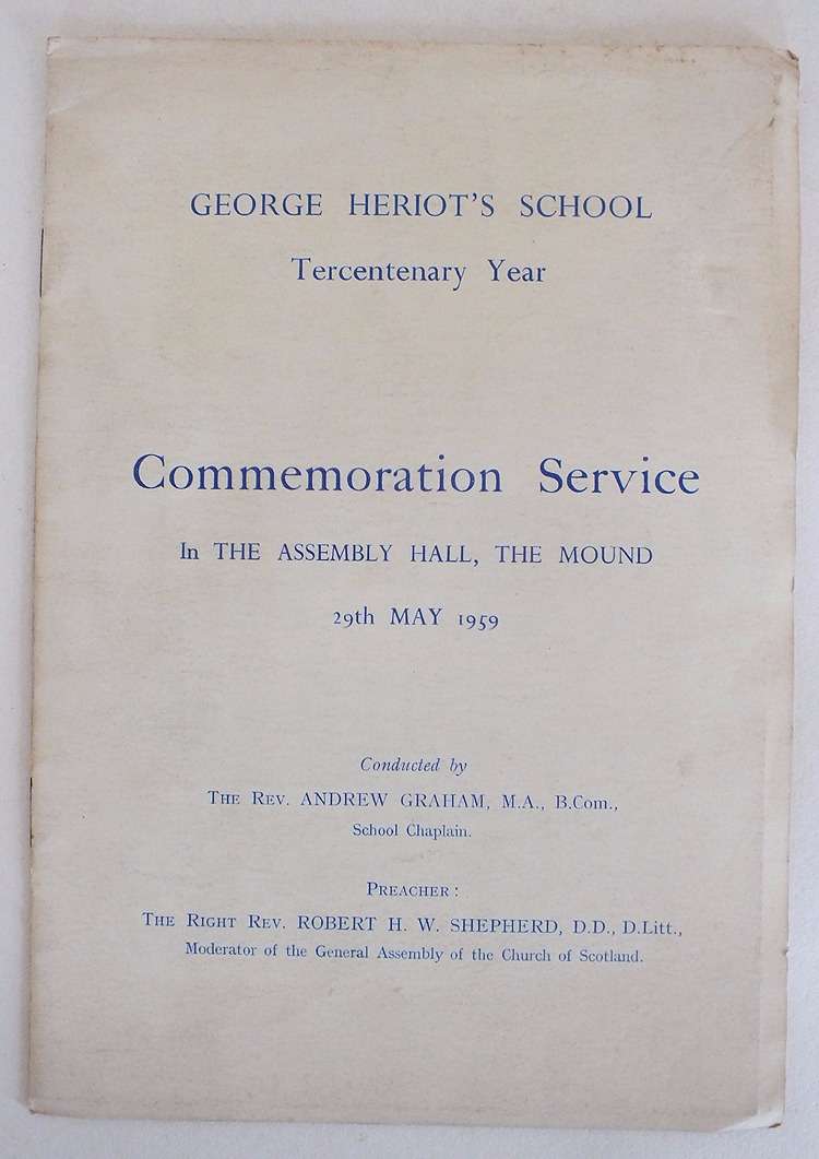 George Heriot's School Tercentenary Commemoration Service 29 May 1959