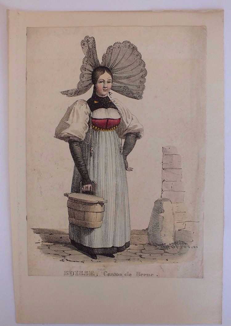 Costume Of Suisse Canton de Berne, 19th Century Fashion 