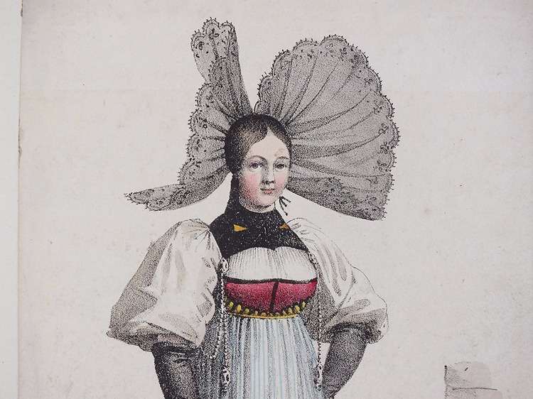 Costume Of Suisse Canton de Berne - 19th Century Fashion Print