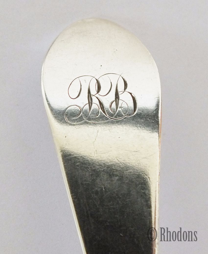 Scottish Provincial Silver Teaspoon - Monogram 'RB'