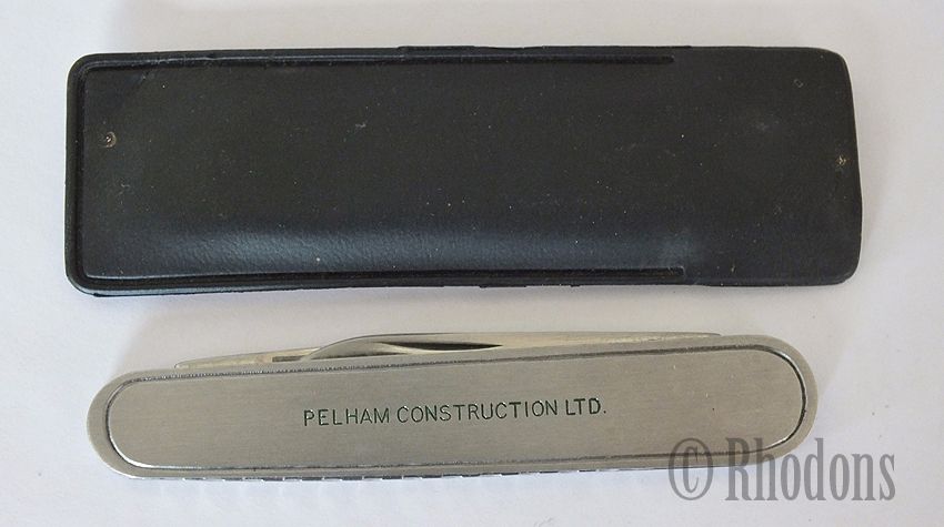 Twin Blade Pocket Knife, Advertising For Pelham Construction 