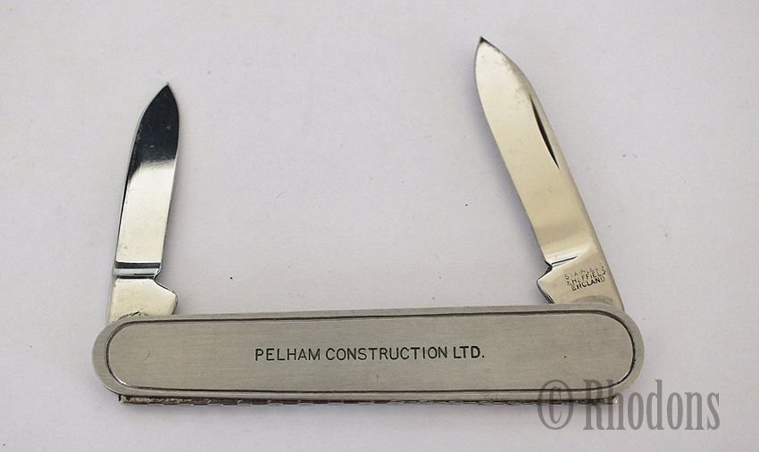 Twin Blade Pocket Knife, Advertising For Pelham Construction 