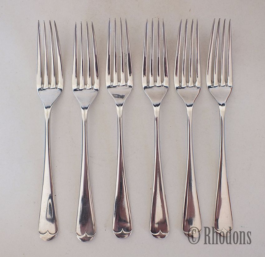 Set of 6 Vintage Silver Plated Dinner Forks (7.50