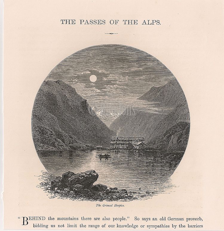 The Grimsel Hospice, Switzerland-Alpine Passes-Antique Print