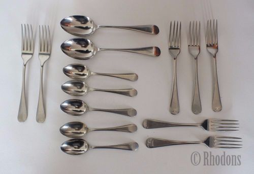 Forks & Spoons, Mixed Lot Of 14 Pieces, Stainless Nickel Silver