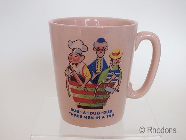 Keele Street Pottery Childs Mug- Rub A Dub Dub Three Men In A Tub
