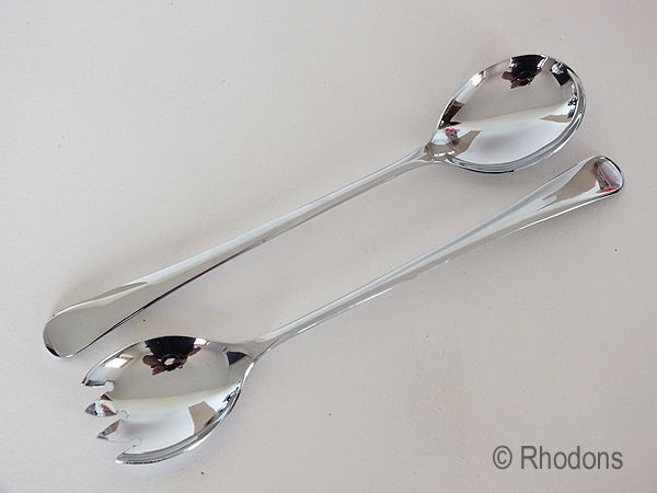 Salad Serving Fork and Spoon Set-1970s Retro 