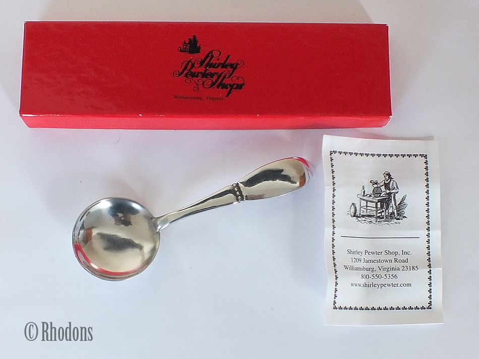 Pewter Tea Caddy Spoon, Shirley Pewter Shops, Boxed