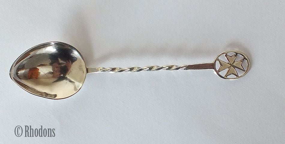 Silver Coffee Spoon, Maltese Cross, 917 Continental Silver
