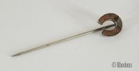 Horseshoe Stick Pin / Lapel Pin / Scarf Pin, Scottish Agate Stones 