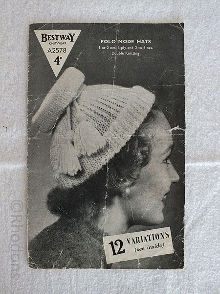 Bestway Knitwear Pattern #A2578 Polo Mode Hats 12 variations 