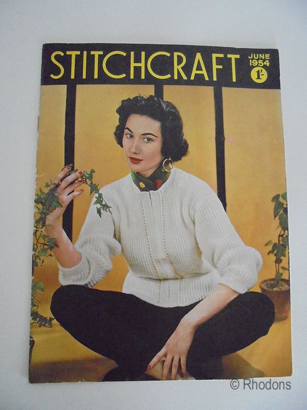 Vintage Stitchcraft Magazine, Knitting Patterns Crochet, Adverts. June 1954 Edition