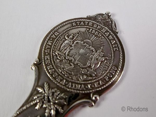 Hawaii Becoming 50th State, 1959, Sterling Silver Souvenir Spoon 